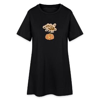 Flair de citrouille d’automne - Robe T-shirt Femme - noir - Devant