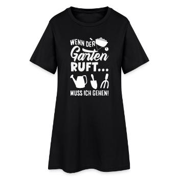Wenn Der Garten Ruft - Frauen T-Shirt-Kleid - Schwarz - Vorne