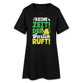 Der Garten Ruft Gartenarbeit - Frauen T-Shirt-Kleid - Schwarz - Vorne
