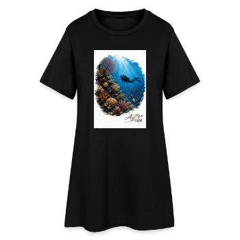 Azzo Underwater Adventure - Women’s T-Shirt Dress - black - Front