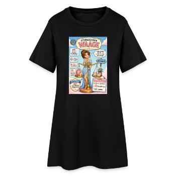 Waage - Zwei Optionen, drei Stunden Entscheidung - Frauen T-Shirt-Kleid - Schwarz - Vorne