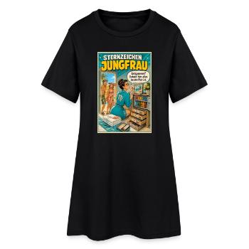 SternzeichenJungfrau - Ordnung trifft Urlaubshumor - Frauen T-Shirt-Kleid - Schwarz - Vorne