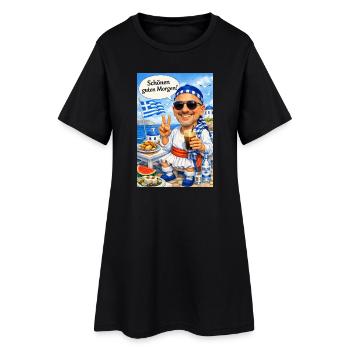 Hellas Morgengruß am Strand - Frauen T-Shirt-Kleid - Schwarz - Vorne