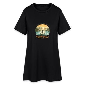 Life is Better on a Paddle Board – Vintage SUP  - Frauen T-Shirt-Kleid - Schwarz - Vorne