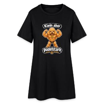 Klein aber Pudelstark - Frauen T-Shirt-Kleid - Schwarz - Vorne