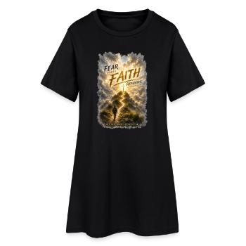 Fear_faides_faith - Frauen T-Shirt-Kleid - Schwarz - Vorne
