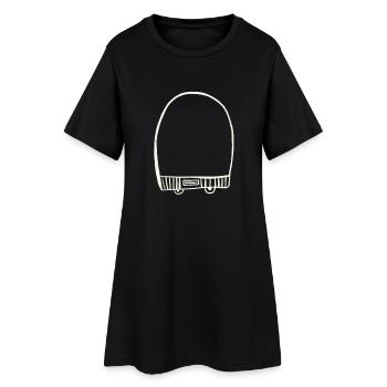Weiße Kappe - Frauen T-Shirt-Kleid - Schwarz - Vorne