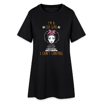 Signe du zodiaque Lion - Robe T-shirt Femme - noir - Devant