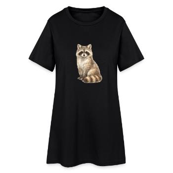 Raccoon in the dream forest - Women’s T-Shirt Dress - black - Front