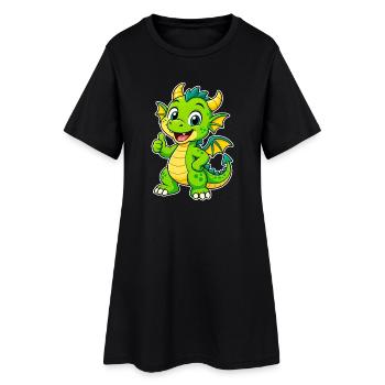 L’ami Dragon Vert - Robe T-shirt Femme - noir - Devant