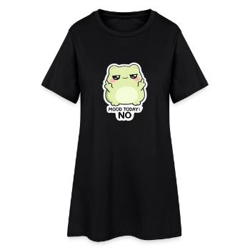 Humeur aujourd’hui : Non – Créature Kawaii Verte - Robe T-shirt Femme - noir - Devant