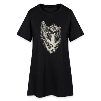 Klettern Alpinklettern Kletterer Geschenk - Frauen T-Shirt-Kleid - Schwarz - Vorne