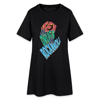 Sexe et drogues et RockNRoll - Robe T-shirt Femme - noir - Devant