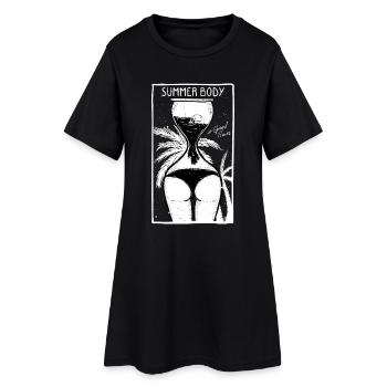 Figure d'été - course de sablier - le temps tourne - Robe T-shirt Femme - noir - Devant