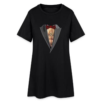 Tuxedo Brust 50 - Frauen T-Shirt-Kleid - Schwarz - Vorne