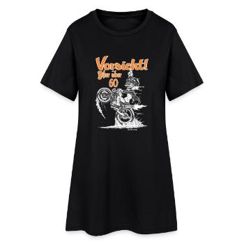 Tees Paradise Biker ueber 60 Biker Geschenk Shirt - Frauen T-Shirt-Kleid - Schwarz - Vorne