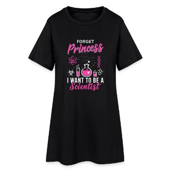 Oubliez la princesse que je veux être un scientifique - Robe T-shirt Femme - noir - Devant