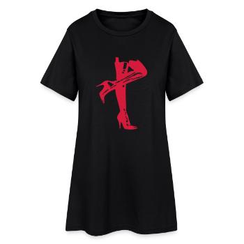high heels - Frauen T-Shirt-Kleid - Schwarz - Vorne