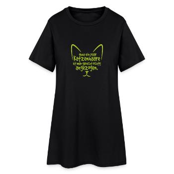 Katzenhaare Geschenk - Frauen T-Shirt-Kleid - Schwarz - Vorne