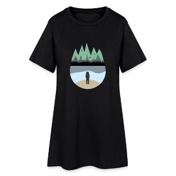 Astronaute à la mer - Robe T-shirt Femme - noir - Devant