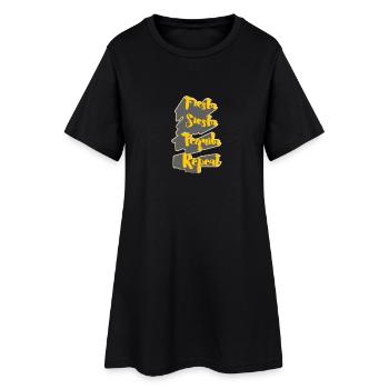 fiesta_siesta_tequila_repeat - Frauen T-Shirt-Kleid - Schwarz - Vorne