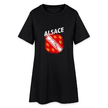 Alsace - Frauen T-Shirt-Kleid - Schwarz - Vorne