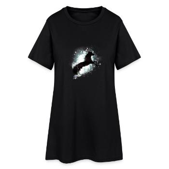 Free Spirit - Frauen T-Shirt-Kleid - Schwarz - Vorne