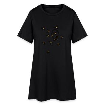 Bienen - Frauen T-Shirt-Kleid - Schwarz - Vorne
