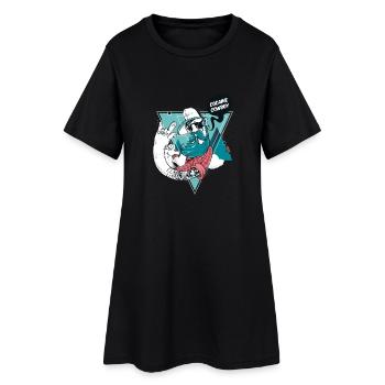 COCAINE COWBOY - Frauen T-Shirt-Kleid - Schwarz - Vorne