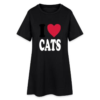 J'adore CATS - Robe T-shirt Femme - noir - Devant