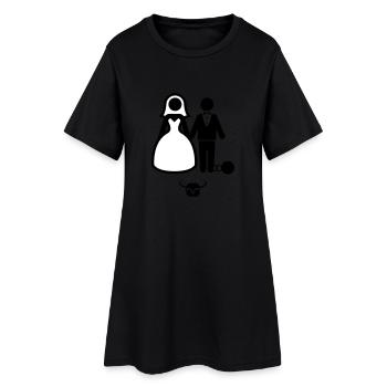 Wedding iron ball - Women’s T-Shirt Dress - black - Front