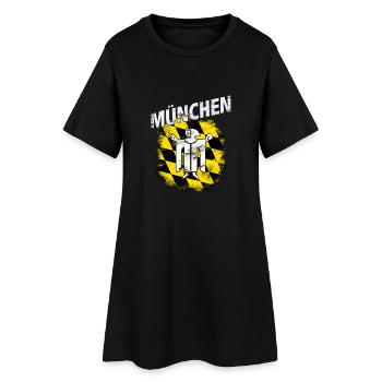 München - Frauen T-Shirt-Kleid - Schwarz - Vorne