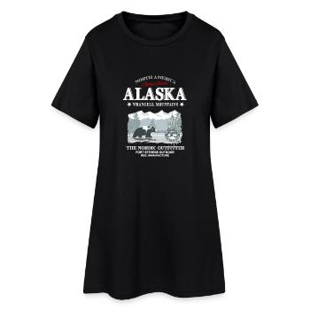 Alaska - Grizzly Bear - Frauen T-Shirt-Kleid - Schwarz - Vorne