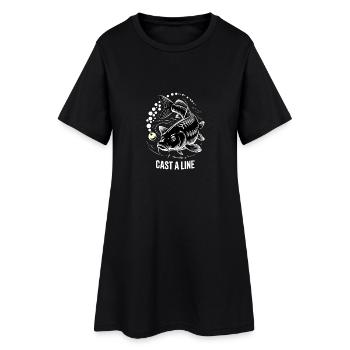 Cast a Line – Chemise de pêche vintage pour homme - Robe T-shirt Femme - noir - Devant
