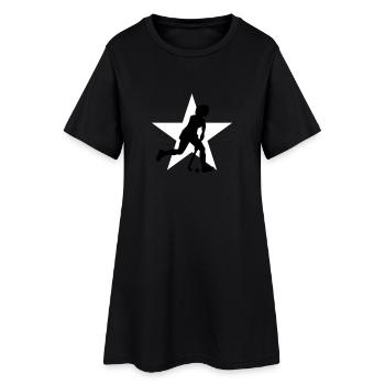 hockey_woman_c_2c - Frauen T-Shirt-Kleid - Schwarz - Vorne
