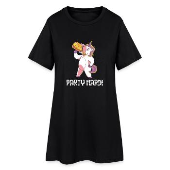 drôle cadeau drôle licorne ivre de Noël - Robe T-shirt Femme - noir - Devant