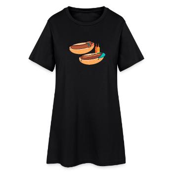 Saucisses chaudes - Robe T-shirt Femme - noir - Devant