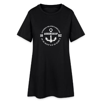 Ostseebad und Künstlerkolonie Ahrenshoop, weiss - Frauen T-Shirt-Kleid - Schwarz - Vorne