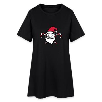 Santa Claus Candy Cane 3 - Women’s T-Shirt Dress - black - Front