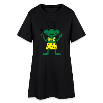 Cuire grenouille - Robe T-shirt Femme - noir - Devant