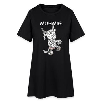 MUHmie I Kuh Mumie Wortspiel - Frauen T-Shirt-Kleid - Schwarz - Vorne