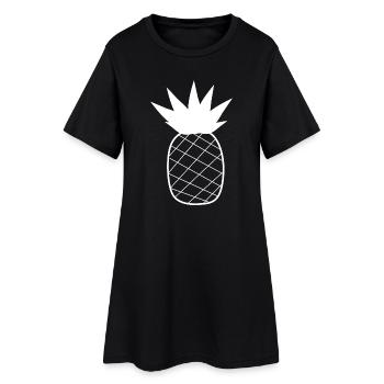 Idée cadeau de vacances d’été blanc ananas - Robe T-shirt Femme - noir - Devant