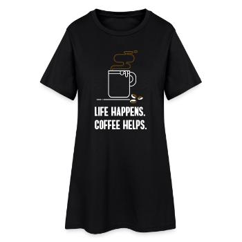 café aide barrista caféine café bureau slogan lol - Robe T-shirt Femme - noir - Devant