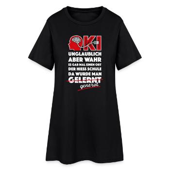 KI, ChatGPT, Schule nervt - Frauen T-Shirt-Kleid - Schwarz - Vorne