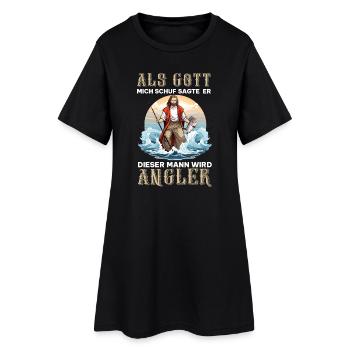 Lustiger Gott Angler Hobby Angeln Spruch - Frauen T-Shirt-Kleid - Schwarz - Vorne