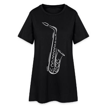 Croquis de saxophone - Robe T-shirt Femme - noir - Devant