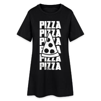 Tranche de pizza - Robe T-shirt Femme - noir - Devant