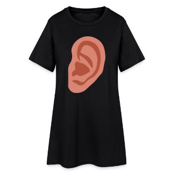 Grande oreille - Robe T-shirt Femme - noir - Devant