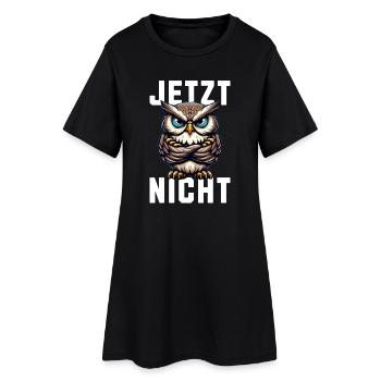 JETZT NICHT! Mürrische Eule - Grumpy Owl - Frauen T-Shirt-Kleid - Schwarz - Vorne