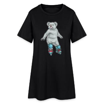 Koala Inline skating Inline skates - Frauen T-Shirt-Kleid - Schwarz - Vorne